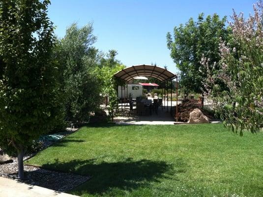 Garden and picnic tables