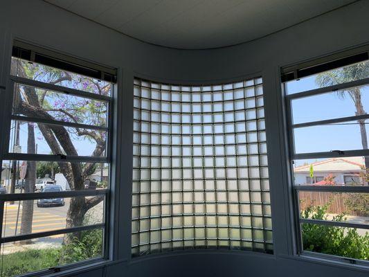 View of the neighborhood from inside of the office.