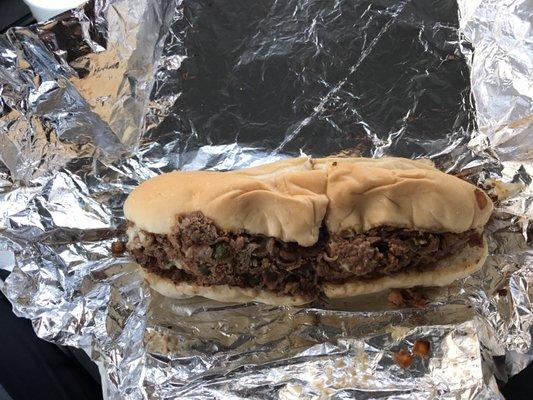 Awesome philly steak and cheese sandwich