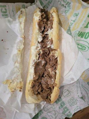 Philly with no veggies like ordered.