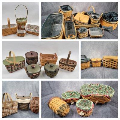 A huge collection of Longaberger baskets.  We make sure our customers have realistic expectations.