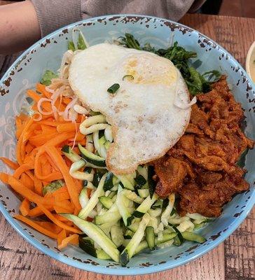 Spicy pork bibimbap