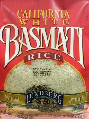 Basmati Rice, grown just a few miles from home!  We support Local :)