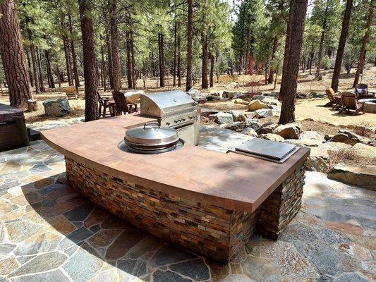 Custom BBQ Island with stone