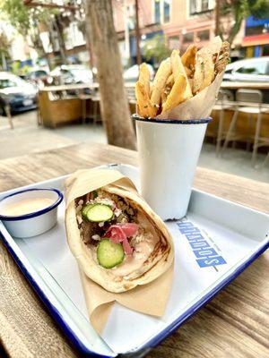 Lamb Sandwich & Greek Fries