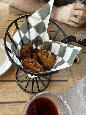 Fried oysters. Small portion for $15