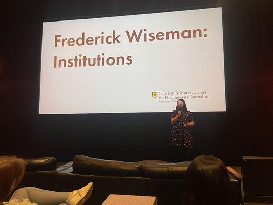 Ragtag Film Society's Artistic Director Chloé Trayner introduces a film in the Frederick Wiseman: Institutions series.