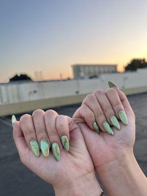 sage acrylic nails