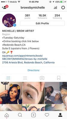 Easy online booking  Check out my Instagram @browsbymichelle