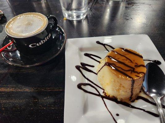 Cafe Cubano and flan