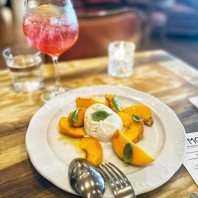 burrata cheese with stone fruit