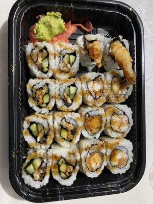 Eel Cucumber Roll and Shrimp Tempura Roll