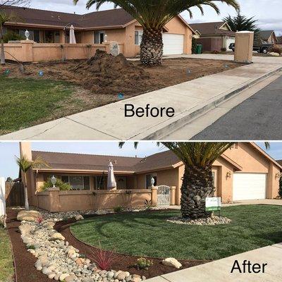 #Landscaping design #Landscaping #sod #dry river bed