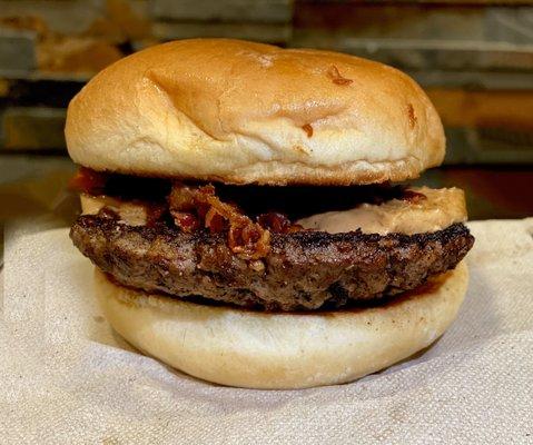 Peanut Butter and Bacon Burger $7.95