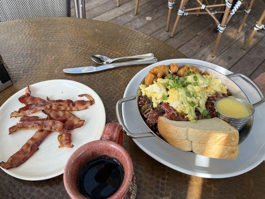 Irish Skillet and side of bacon