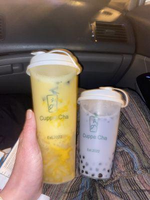 24 oz Mango with Coconut Fresh Taro Paste Milk Cha