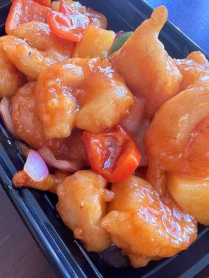 Sweet & sour prawns