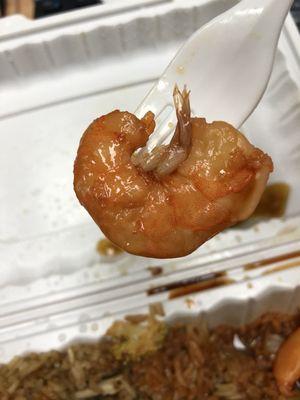 Half of what's suppose to be a jumbo shrimp. But you do get the legs still attached lmao