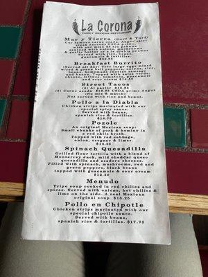 Menu