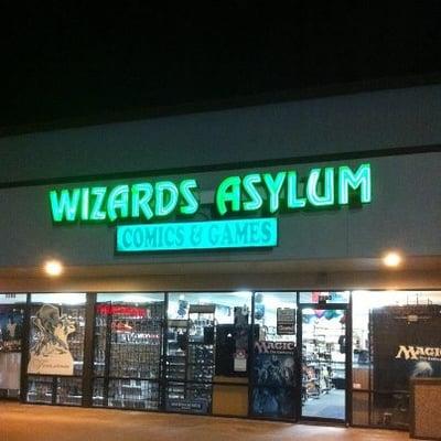 Wizards Asylum Comics & Games at the corner of 71st & Mingo in Tulsa, same parking lot as Zios Italian Restaurant.