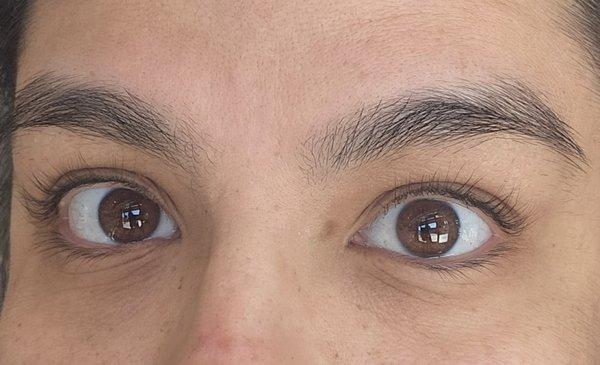 Lash lift and tint on very straight lashes