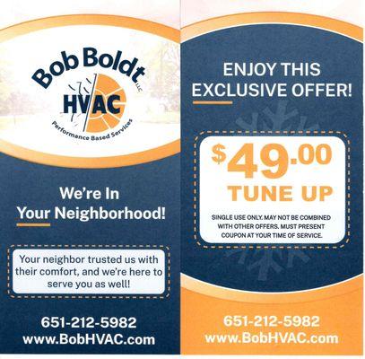 Yelp Central AC or Furnace Tune-Up special offer!