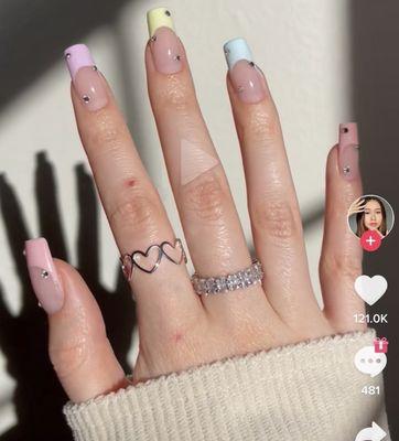 The nails that I wanted but in all pink