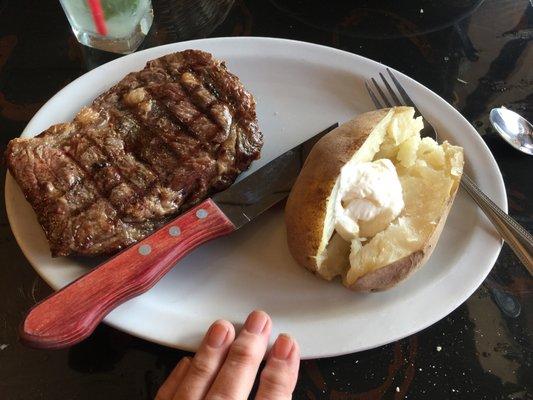 Delicious steak. Cooked to perfection. Large size.