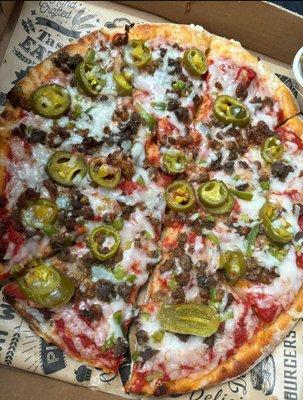 One of our specialty pizzas, or you can build your own with soy free & gluten free options available !