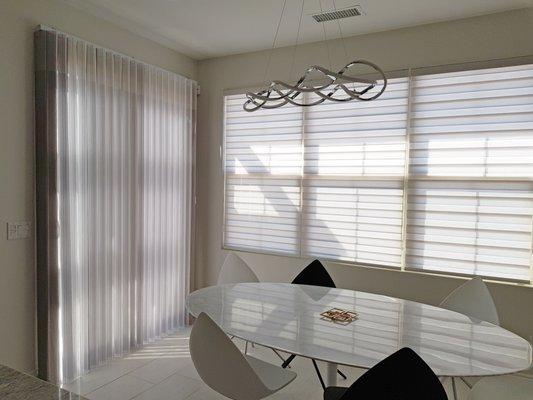 Vertical Fabric Blinds - Closed View
 
 Window treatment installation