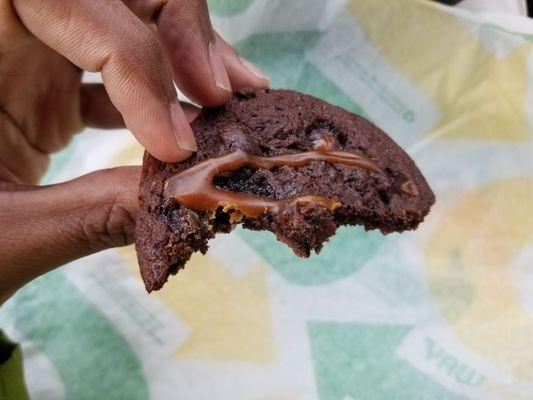 Caramel brownie cookie