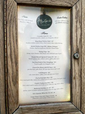 Mr. Lee's popup Menu