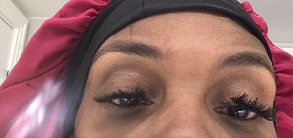 Individual lashes done 1 day before by Pooja at Bombay on spottswood.