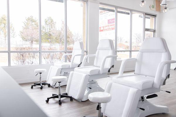 Our cloud cushioned facial treatment chairs