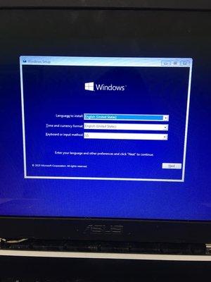 installing windows 10