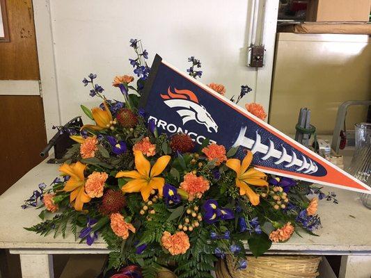 Bronco Casket Spray.