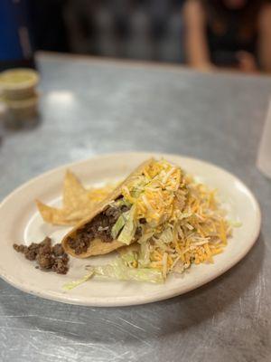 Hardshell Taco (Carne Asada pictured here)