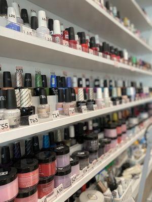 Huge selection of nail polishes