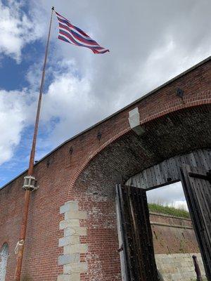 Fort Mifflin - flag near the prison cells