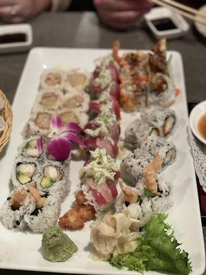 Mexican Roll, Crunchy Tuna Roll, Spider Roll, shrimp tempura roll