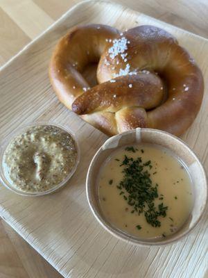 Pretzel, beer cheese and house made mustard