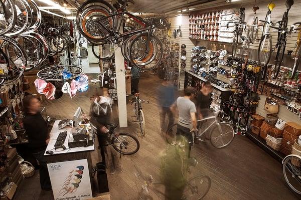 Our 244 Lafayette Street storefront carries hybrids, urban, fixed, and commuter bikes and accessories. Plus repair + maintenance