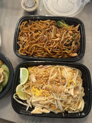 Lo Mein (Add Protein/Veg), and pad Thai chicken