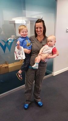 Our boys love Dr. Tara! This was after they both received a teeth cleaning.