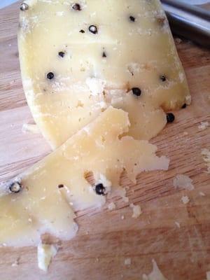 That's my aged jack cheese with peppercorns that we devoured that afternoon. Luckily I have 2 more.