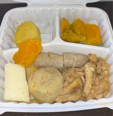 Saltfish, yam and dumpling