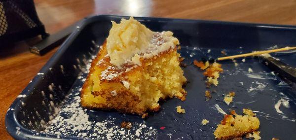 Jalapeño Corn Bread. The honey butter and honey on top made this delicious. Love it.