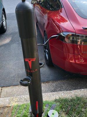 Carbon fiber curbside charger.  The dome/cover was wrapped in carbon fiber vinyl by D&L.