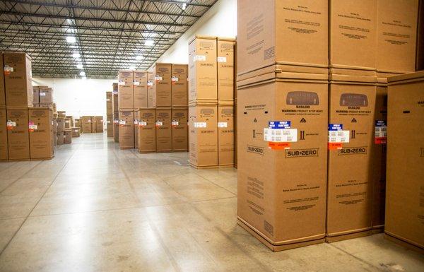 Our warehouse of Sub-Zero and Wolf (and ASKO) appliances.