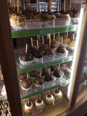 One of many amazing caramel apple shelves!